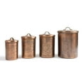 thumbnail image 2 of nu steel Etched Antique Copper Stainless Steel 4pc Canister Set, Beautiful Food Storage Container for Kitchen Counter, Tea, Sugar, Coffee, Caddy, Flour Canister with Rubber seal lid, TG-1392AC-SET4, 2 of 5