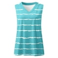 thumbnail image 4 of Brilliant Womens Tank Tops Plus Size Fashion Women's Summer V-Neck Sleeveless Striped Casual Tank Top Blouse (Blue,XL), 4 of 6