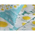 thumbnail image 4 of Ambesonne Garden Quilted Bedspread Set 3 Pcs, Heart Shaped Daisy, Queen Size, Sky Blue White, 4 of 5
