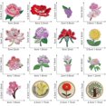 thumbnail image 4 of Parche termoadhesivo bordado, 23 piezas de parches termoadhesivos con flores variadas para manualidades, costura y ropa, 4 of 5