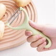 thumbnail image 4 of Stainless Steel Potato Peeler & Fruit Knife, 13.5cm Mint Green Flexible Blades for Effortless Peeling of Vegetables and Fruits, Comfort-Grip Kitchen Scraper Tool, 4 of 5