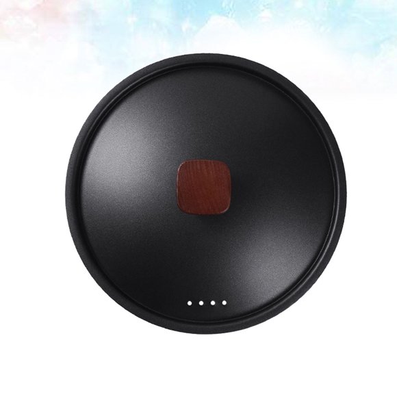 HEALEEP Iron Pot Cover Negro Resistente Con Mango Ergonómico Ideal Para Cocina De Hogar