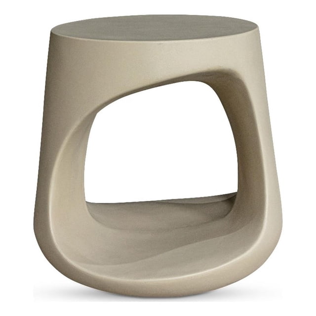 Moe's Home Collection Rothko Outdoor Stool Cream Stone Side Tables