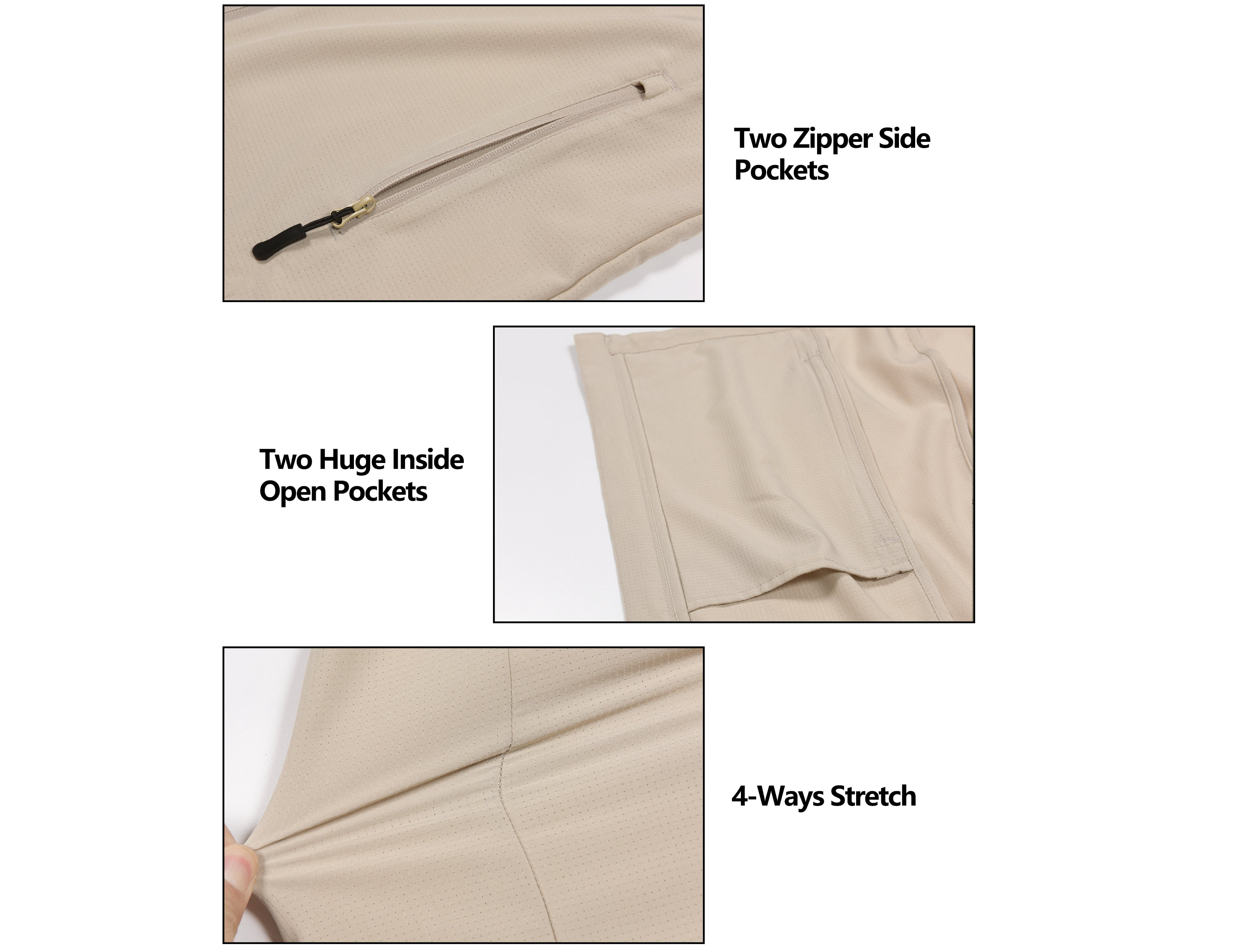 Little Donkey Andy Women's UV Protection Hiking Jackets Breathable Hooded Shirts for Fishing Camp with Air-Holes Khaki Size L