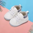 thumbnail image 2 of Quealent Baby Boys Girls High Top Ankle PU Leather Sneakers Soft Rubber Sole Moccasins Oxford Loafers Anti-Slip Toddler Wedding Uniform Dress Shoes White for Size 13=3, 2 of 7