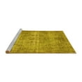 thumbnail image 2 of Ahgly Company Machine Washable Indoor Rectangle Abstract Yellow Contemporary Area Rugs, 2' x 4', 2 of 4