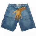thumbnail image 1 of Pantalones cortos vaqueros con estampado de hip hop para hombre, estilo urbano, modernos, informales, de longitud media y corte recto., 1 of 5