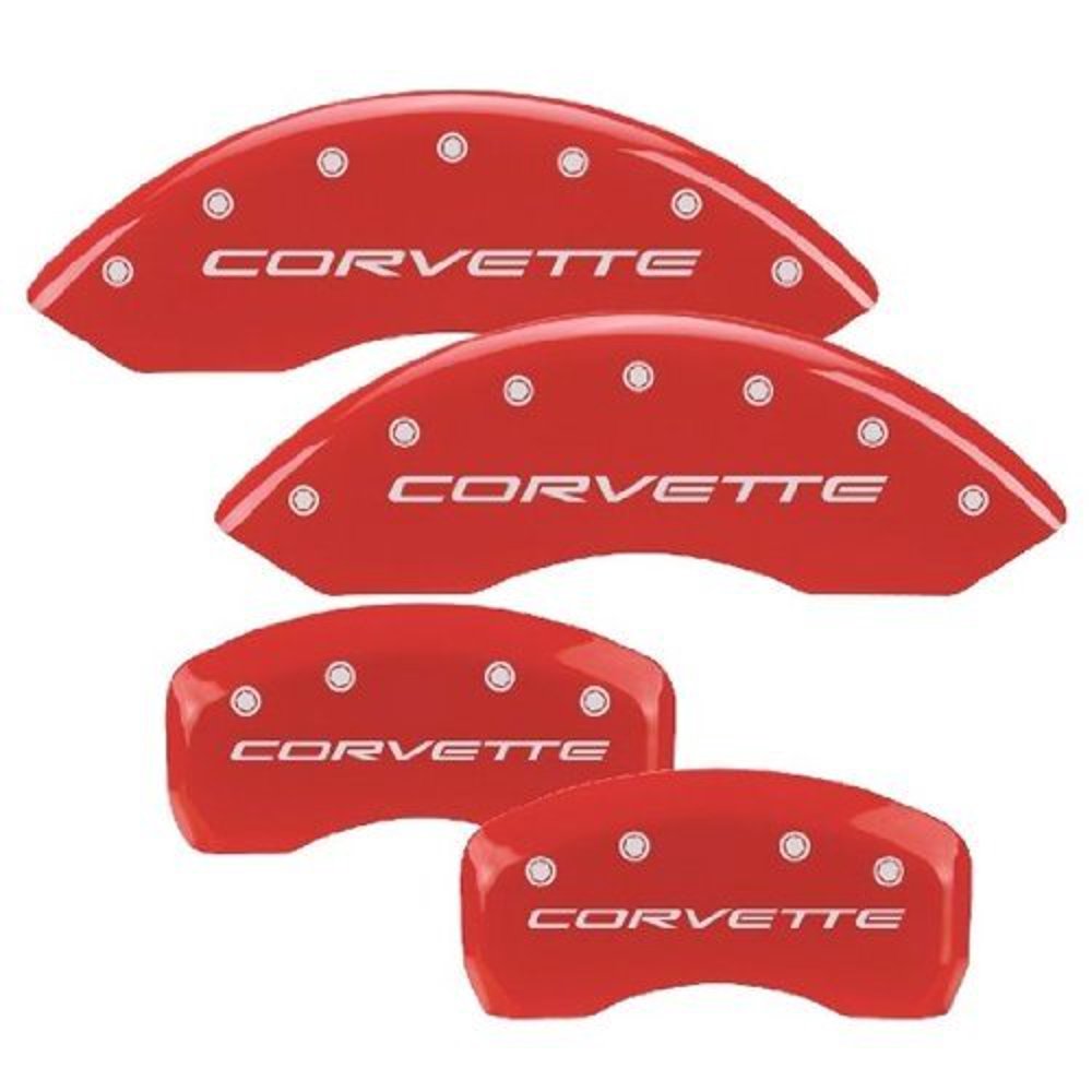 19972004 C5 Corvette Brake Caliper Covers Red with Silver Walmart