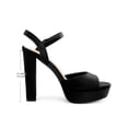 thumbnail image 2 of BLISSFUL STEP Women's Block High Heels Ankle Strap Platform Heel Sandals Black (Size 6), 2 of 7