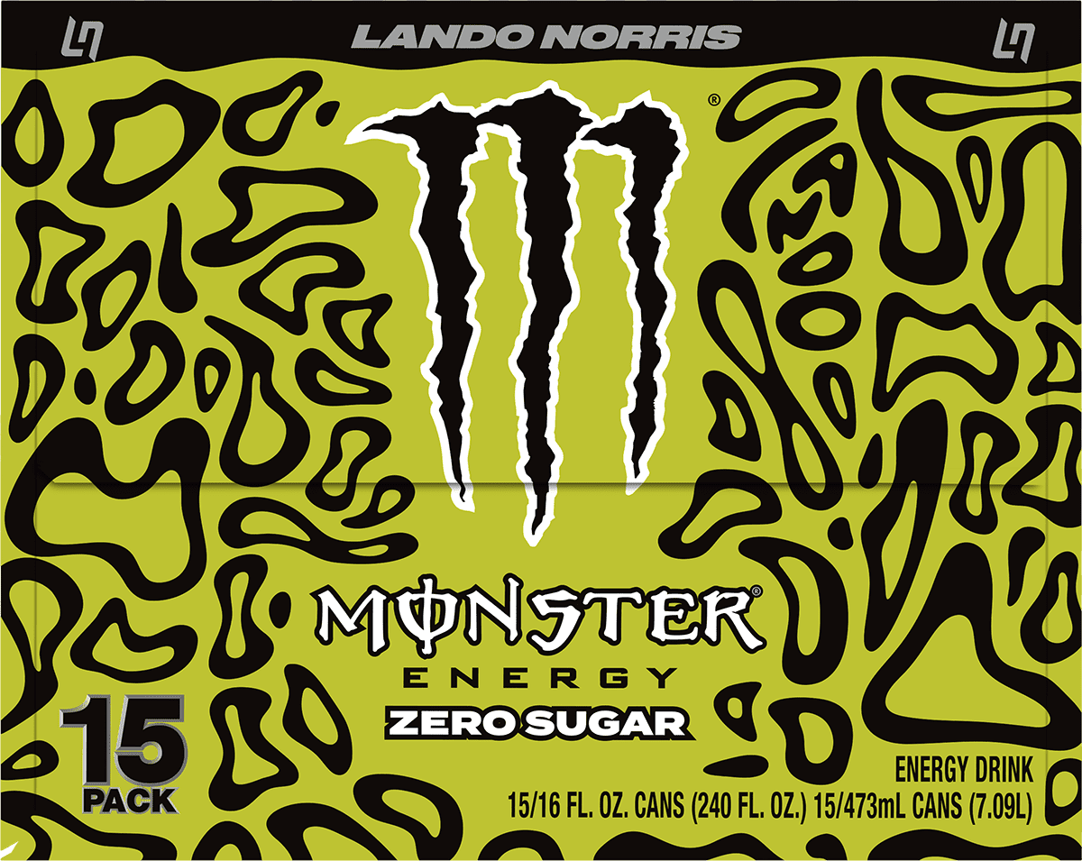 Monster Energy Zero Sugar, Lando Norris, Sugar Free Energy Drink, 15 Pack - 16 fl oz
