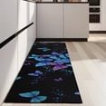 thumbnail image 4 of Black Blue Purple Butterfly Pattern Kitchen Rug Mat,Kitchen Runner Rugs Non Skid Washable,Decorative Kitchen Floor Mats for Kitchen,Sink,Laundry,17"X47", 4 of 5