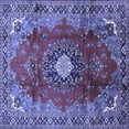 thumbnail image 1 of Ahgly Company Indoor Square Medallion Blue Traditional Area Rugs, 3' Square, 1 of 4
