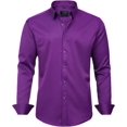 thumbnail image 1 of J.VER Camisas de vestir para hombre, camisa formal de manga larga, elástica, sin arrugas, informal, con botones, 1 of 4