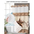 thumbnail image 6 of No Hook Shower Curtain with Snap-in Liner, Farmhouse Texas Star Brown Waterproof Fabric Bathroom Curtains, Berry Vintage Wooden Bath Curtains & Mesh Top Window Narrow 36"x78", 6 of 9