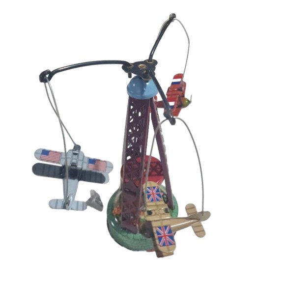 fastboy Décoration Maison Avion à Remontoir Jouet en Étain Avion Rotatif Cadeau de Collection pour Adulte