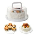 thumbnail image 2 of opvise Transparent 10" Cake Carrier with Lid And Handles 7 Cupcakes Carrier Holder Portable Cake Storage Container Stand A, 2 of 8