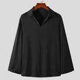 thumbnail image 1 of Blusas y camisas de manga larga con cuello en V para hombre, moda informal, cuello alto, camisa de manga larga, blusa con solapa para hombre, 1 of 7