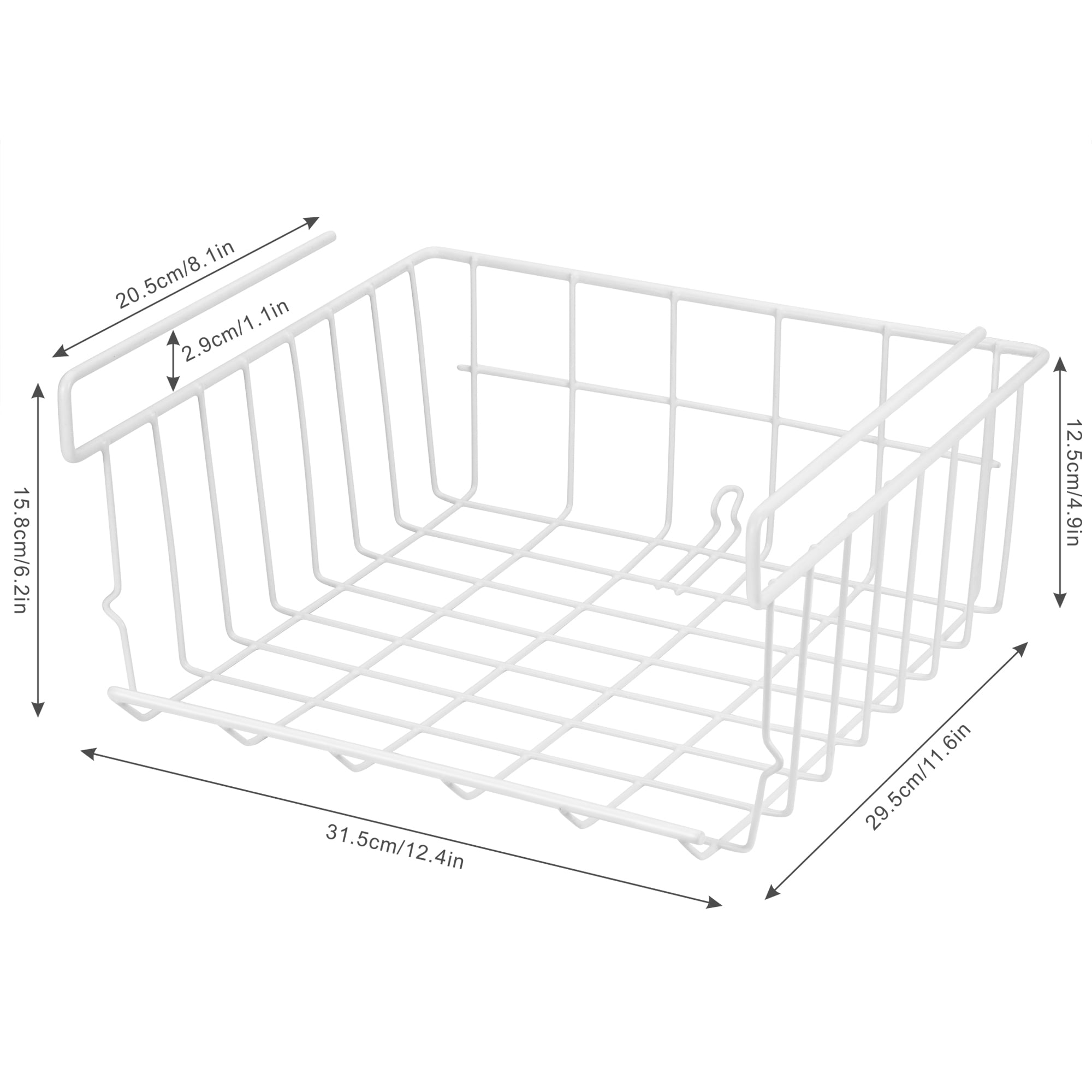 ROFAY Stackable Hanging Metal Wire Storage Baskets, 4-Pack Pantry Organizer