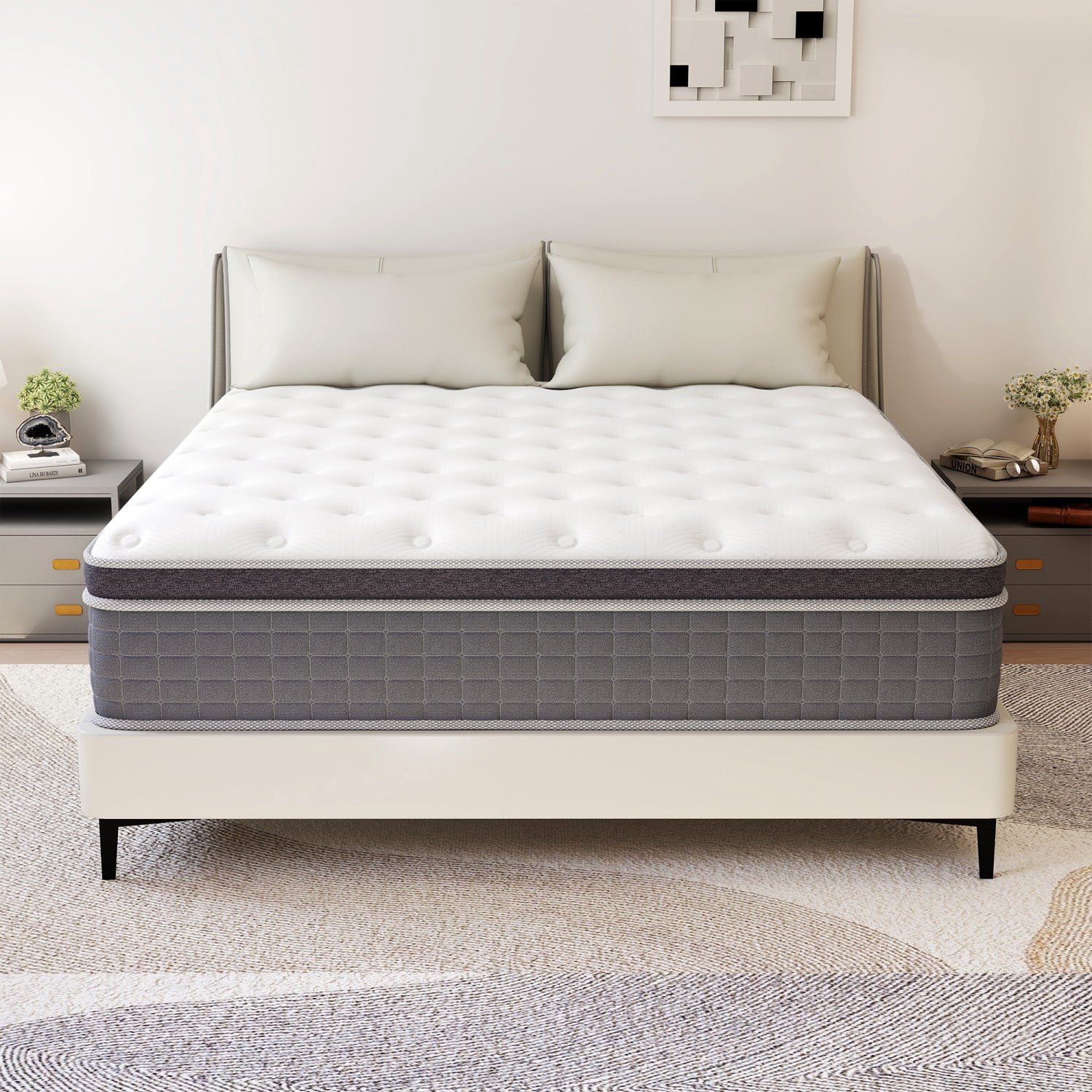 AMENDPATURE Cooling Airflow 12 inch Full Hybrid Mattress,Memory Foam & Spring，Medium Comfort in a Box,Adult