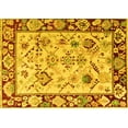 thumbnail image 1 of Ahgly Company Machine Washable Indoor Rectangle Abstract Yellow Modern Area Rugs, 2' x 3', 1 of 4