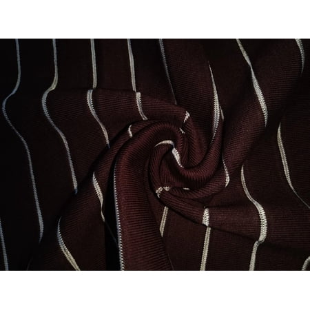 Bamboo lycra pique knit fabric 75" available in matching stripe and solid colors brown/blue and black