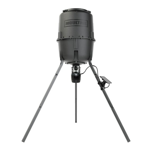 Moultrie Deer Feeder Connected – 250 lb Cellular Connected Tripod Feeder - 6V Spincast Deer Feeder - Feed Level Detector with Cellular Monitoring, Programming - Nationwide 4G LTE Autoconnect