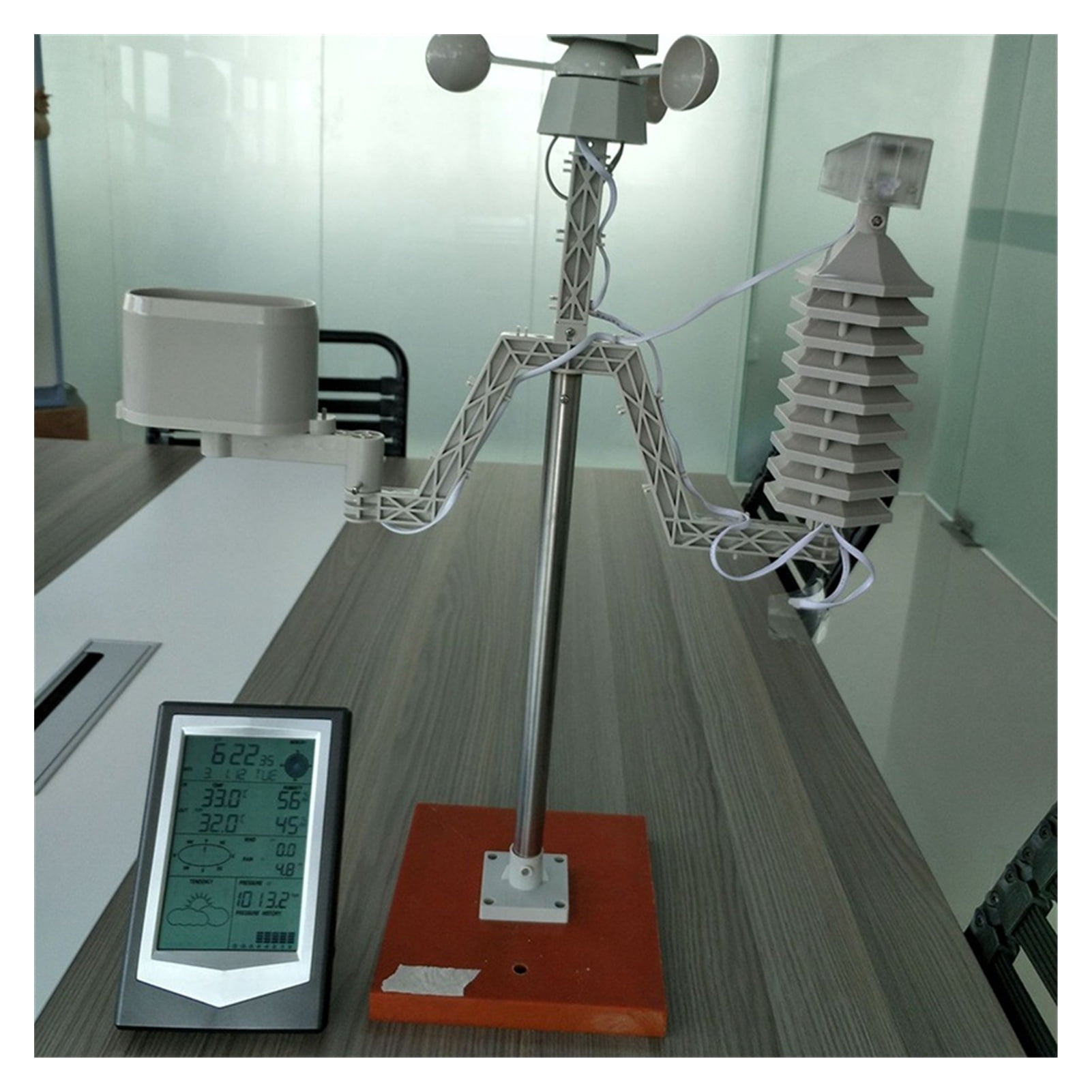 Weather Station Weather Forecast Weather Meter Wind Speed Wind Direction Rain Gauge Wireless Thermo-hygrometer ,Easy to Operate