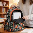 thumbnail image 4 of SCRAWLGOD Dinosaur Skeleton Splash Print Lightweight Backpack Large Capacity 17 inch Laptop Bag for Girls Boys Multi-Pocket Daypack Portable School Backpack, 4 of 7