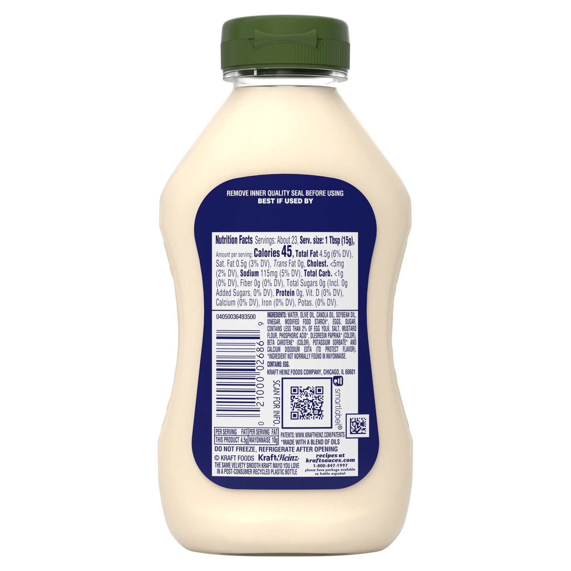 Pack of 2 Kraft Mayo Reduced Fat Mayonnaise With Olive Oil, 12 fl oz (Package May Vary)