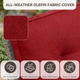 thumbnail image 6 of Patiobula Patio Furniture Set with Propane Fire Pit Table, 7 Pieces Outdoor Sectional Couch, Gray Wicker Rattan Conversation Loveseat Glider with Swivel Chair Ottomans for Backyard Deck, Red, 6 of 15