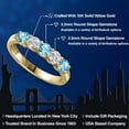 thumbnail image 2 of Gem Stone King 10K Yellow Gold Swiss Blue Topaz and Lab Grown Diamond Wedding-Bands Ring for Women | 0.94 Cttw | Round 3.5MM | Gemstone November Birthstone | Size 9, 2 of 6