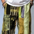 thumbnail image 5 of SGFCWSX Mens Harem Pants Patchwork Elastic Waist Drawstring Pockets Loose Boho Hippie Beach Casual Pants Yellow Size 5XL, 5 of 9