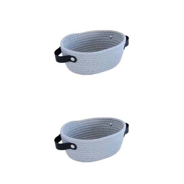 Billuyoard Cesta de almacenamiento de estilo, contenedor de cuerda de algodón tejido, artículos diversos, cestas de Control remoto, cesto, Type1 NO1