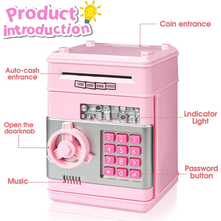 MAGIBX Piggy Bank Toys for 5 6 7 8 9 10 Year Old Girl Gifts, Money Saving  Box for Teen Toys Age 6-8-10-12, Christmas Birthday Gifts, Stuff ATM  Machine
