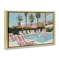 thumbnail image 4 of Stupell Industries Palm Springs Swimming Pool Landscape & Nature Painting Gold Floater Framed Canvas Art Print Wall Art, 25 x 17, 4 of 10