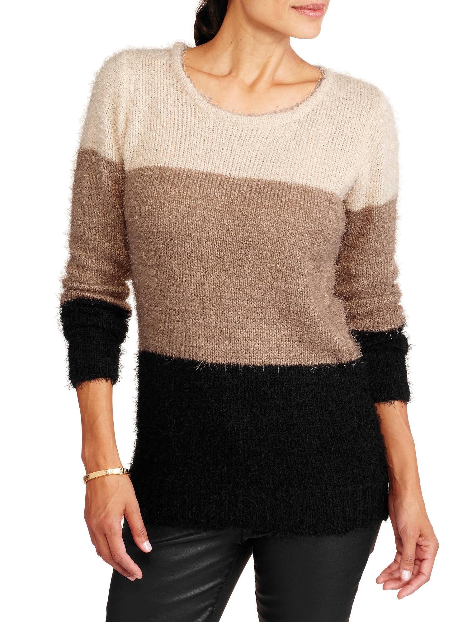 GenericWomen Casual Simple Color Block Long Sleeve Crewneck DAMES COLOR BLOCK TRUI | 79093033 WE Fashion