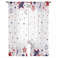 thumbnail image 3 of Red Blue Star 4th of July Sheer Curtains 96 Inches Long 2 Panels Set, Window Sheer Curtains for Living Room/Bedroom, Independence Day Fireworks Light Filtering Rod Pocket Curtain 52'' x 96'' x 2, 3 of 7