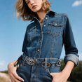 thumbnail image 6 of Deago Women's Bohemian Style Rope Braid Waist Belt Western Vintage Leather Belts for Dress Jeans (Black), 6 of 7
