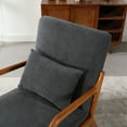 thumbnail image 2 of Modern Accent Chair, Solid Wood Padding Lounge Armchairs With One pillow for Living Room, Bedroom, Guest Room(Gray), 2 of 10