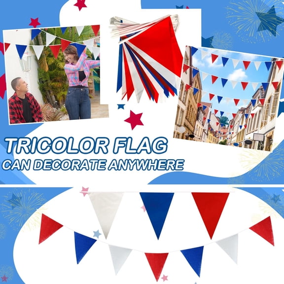 Pennant Banner String Flags Bunting Flags Available In Two Sizes (33 Feet Long With 25 Flags & 59 Feet Long With 50 Flags), Made Of Durable Imported Material Not Easy To