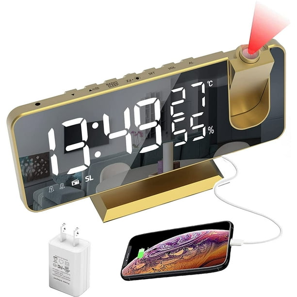 Radio-réveil numérique 3 en 1 MY© avec projection et chargeur USB