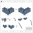 thumbnail image 2 of Retro Dazed Cute Nifty Pixel Heart Rimless Sunglasses Gold - Black, 2 of 8
