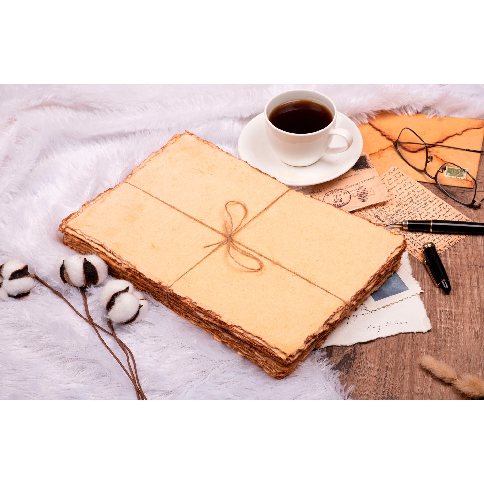 Leather Village - Handmade Cotton Watercolor Paper - 8 x 6 - 200 GSM - Vintage