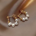 thumbnail image 1 of Pendientes de temperamento de perlas barrocas de agua dulce con aguja de plata S925, 1 of 5