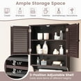 thumbnail image 5 of Topbuy Espresso Medium Density Fiberboard Wall Mounted Medicine Cabinet with Open Shelf, 5 of 7
