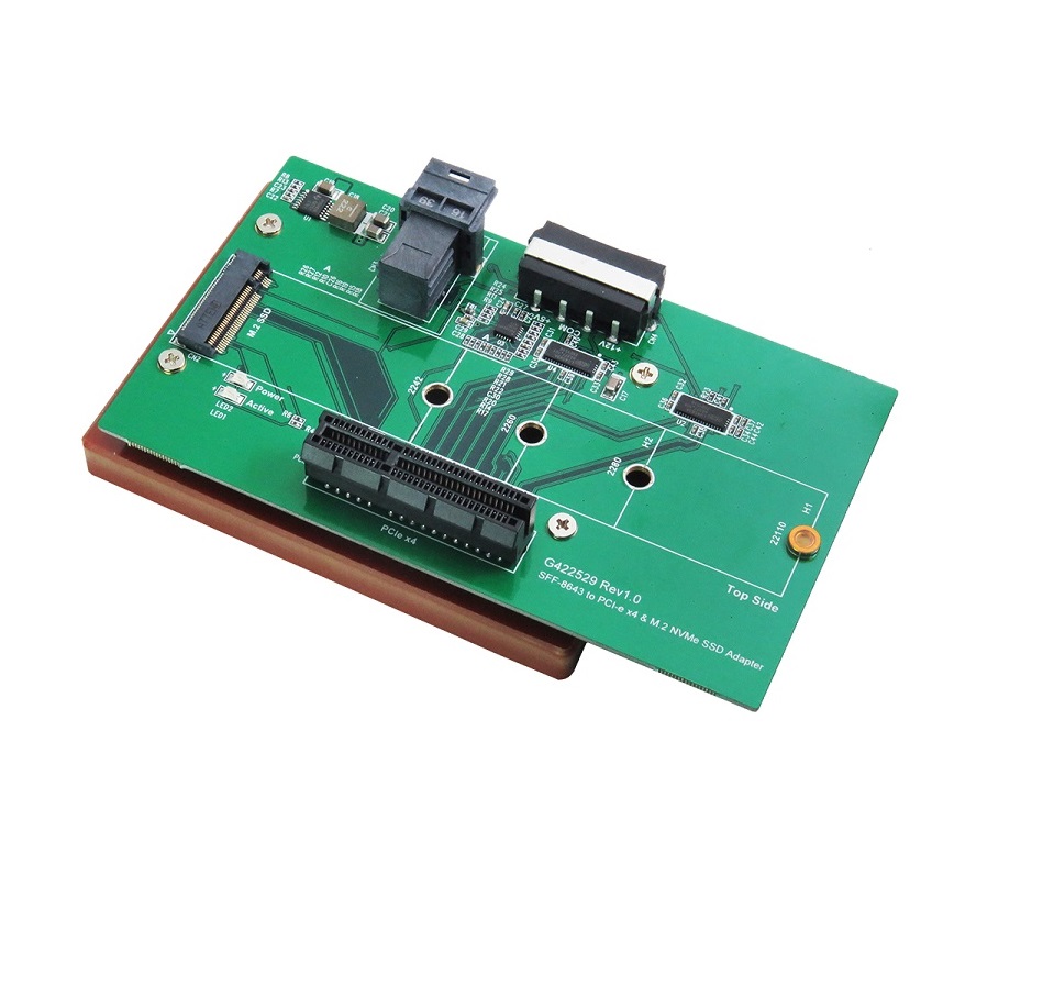 Mini SAS HD (SFF8643) to M.2 NVMe SSD & PCIe x4 Slot Adapter