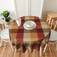 thumbnail image 5 of Autumn Fall Thanksgiving Checkered Tablecloth Round 60 Inch Brown Red Buffalo Plaid Washable Wrinkle Stain-Resistant Table Cloth Polyester Country Rustic Farmhouse Table Cover for Kitchen Holiday, 5 of 8