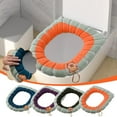 thumbnail image 6 of YgkuHd Toilet Seat Cover, Household Seasons Universal Toilet Seat Thickened With Handle Winter Toilet Ring Washable Sets Wear Knitted Toilet Seat Washable D Shapetoilet Seat Cushion (Orange), 6 of 6