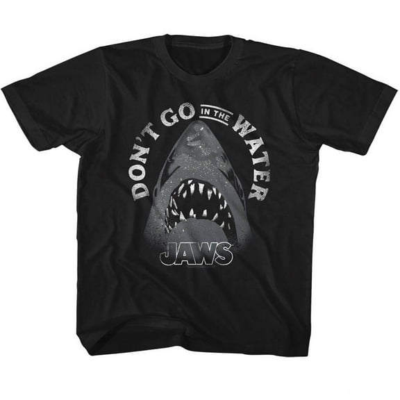Jaws Text Arch Black Youth T-Shirt