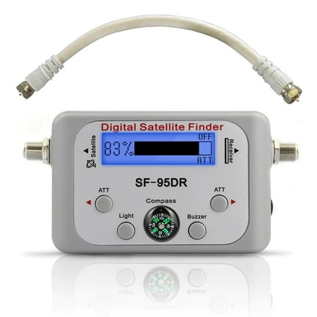 Dual Satellite Meter - Digital Satellite Finder Meter for DirecTV - SF-95DR Backlit Plug and Play